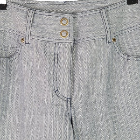 Vintage Jeanology Collection Early Y2K Pinstriped Wide Leg High Rise Jeans, Sz 8 - Picture 6 of 11